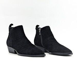 Marc Fisher Women Obbra Black Suede Cowboy Western Ankle Boots sz 5